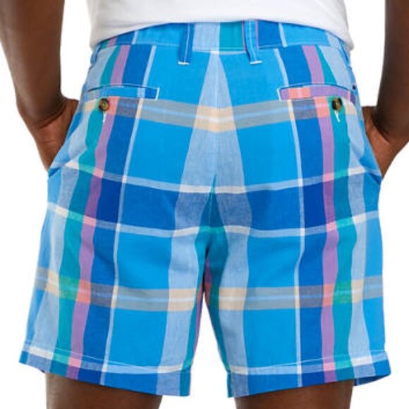 Men's Madras shorts, 7" inseam, size 34' waist crown & ivy - Picture 2 of 6